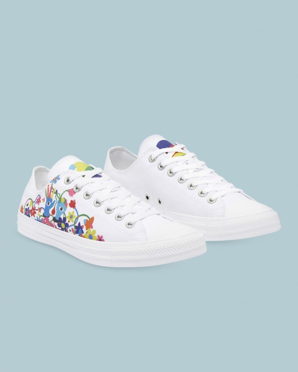 Converse Chuck Taylor All Star Pride Hvide Sko Danmark - Converse Lave Sneakers Herre - 48502KMSZ